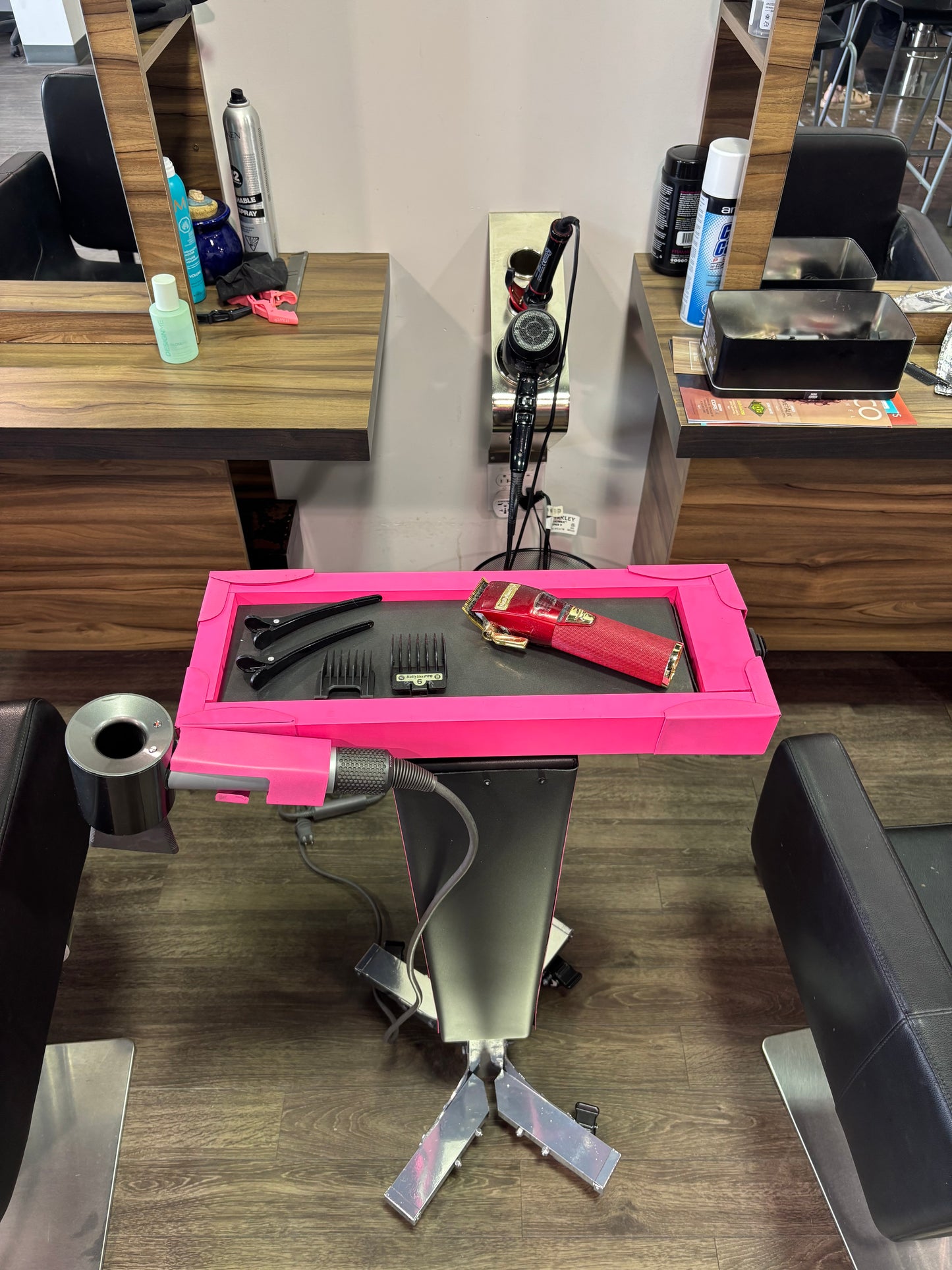 Motorized Trolley with blow dryer holder