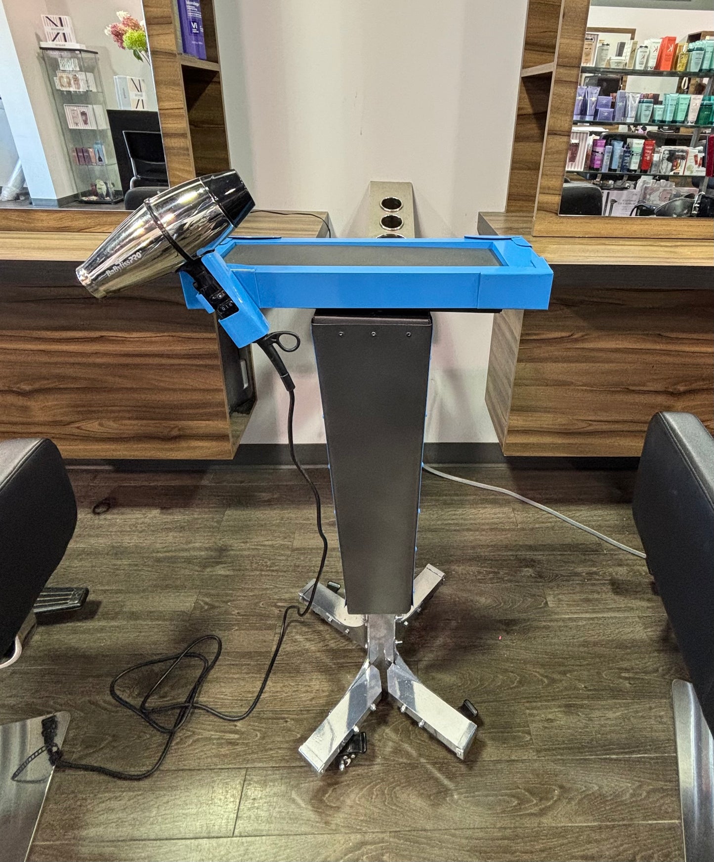Motorized Trolley with blow dryer holder