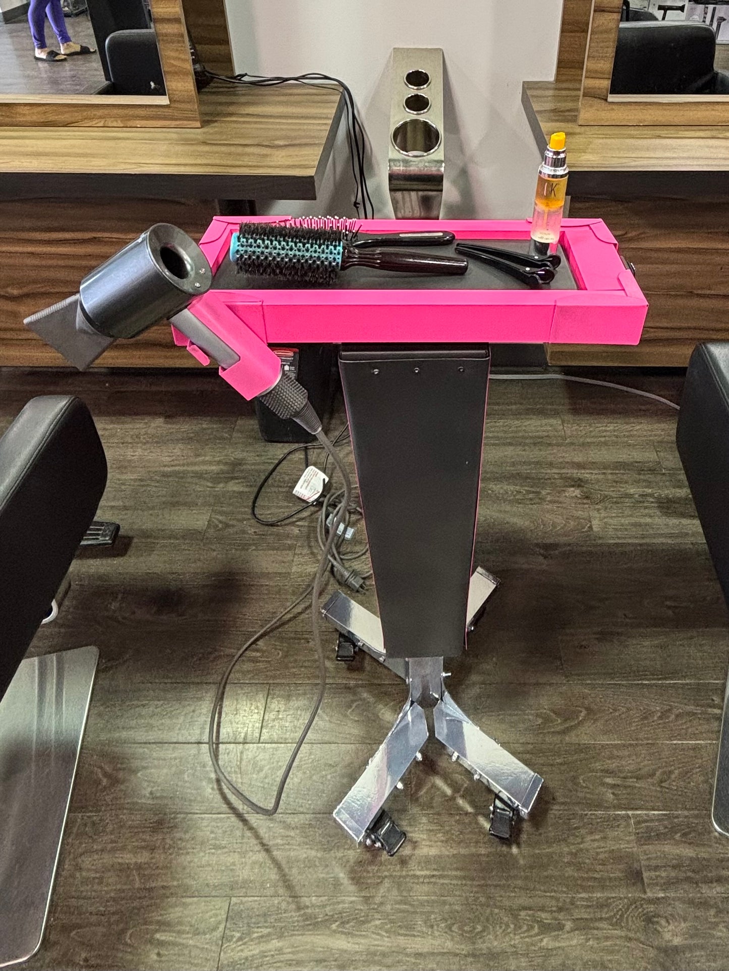 Motorized Trolley with blow dryer holder