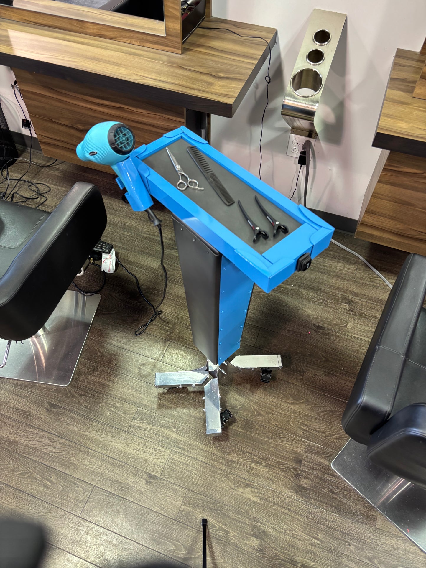 Motorized Trolley with blow dryer holder