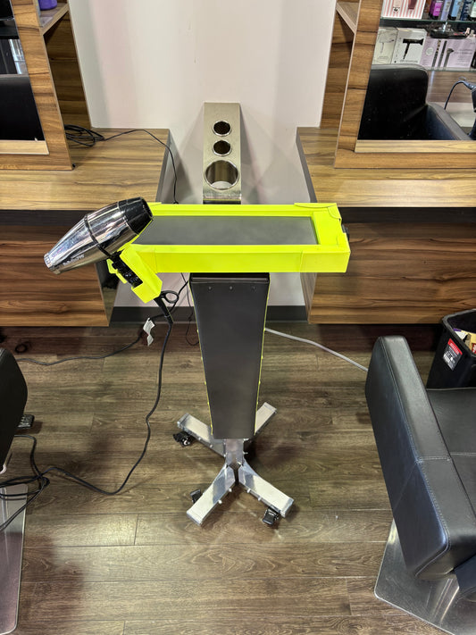 Motorized trolley with blow dryer holder